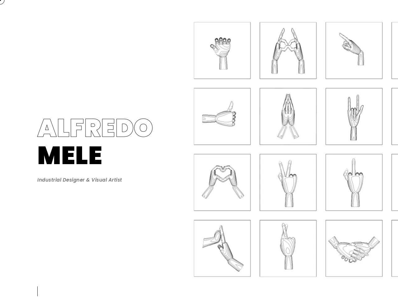 Website of concrete sculptor Alfredo Mele