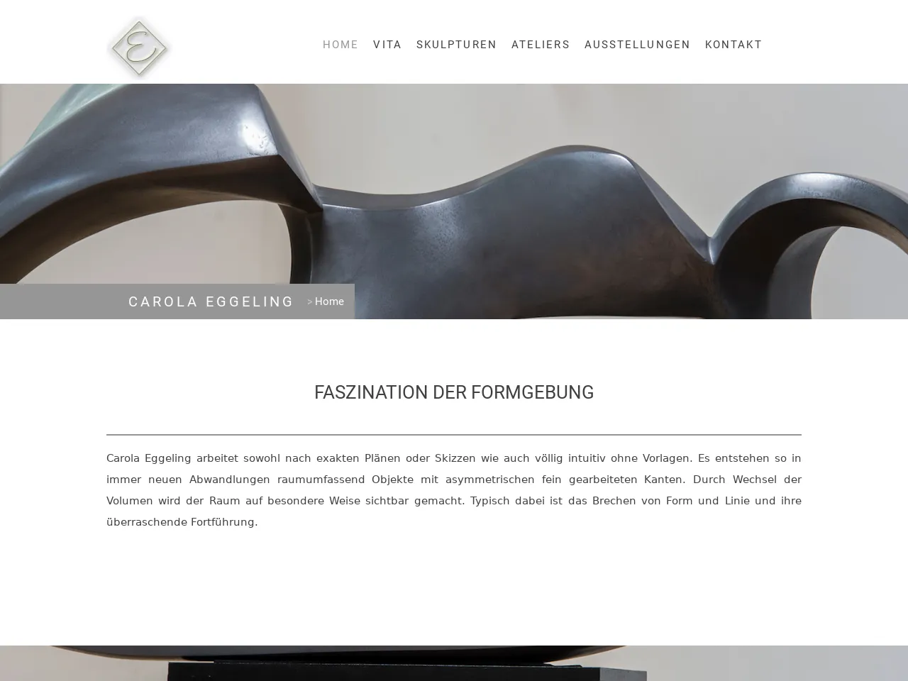 Website of concrete sculptor Carola Eggeling