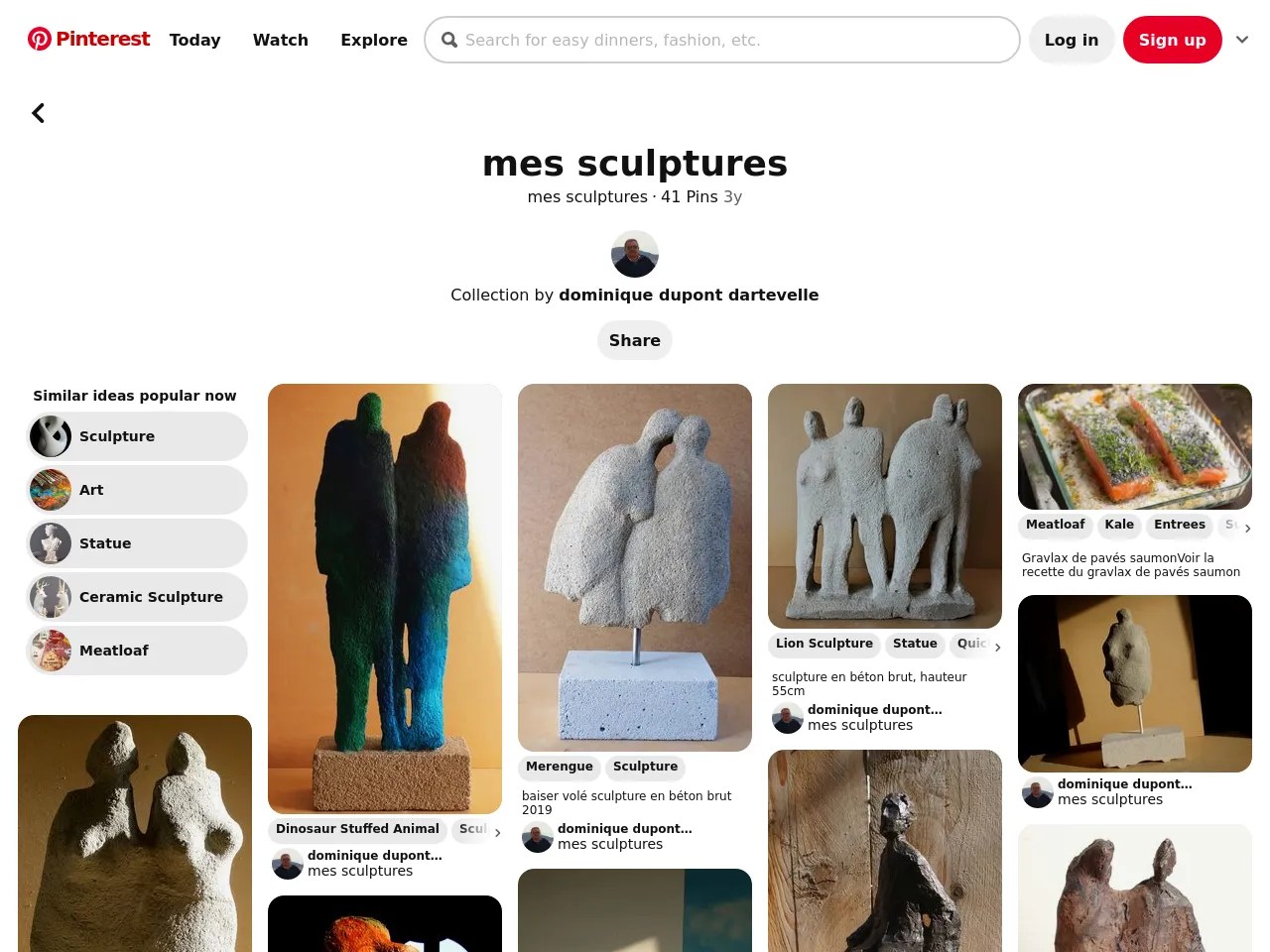 Website of concrete sculptor Dominique Dupont Dartevelle