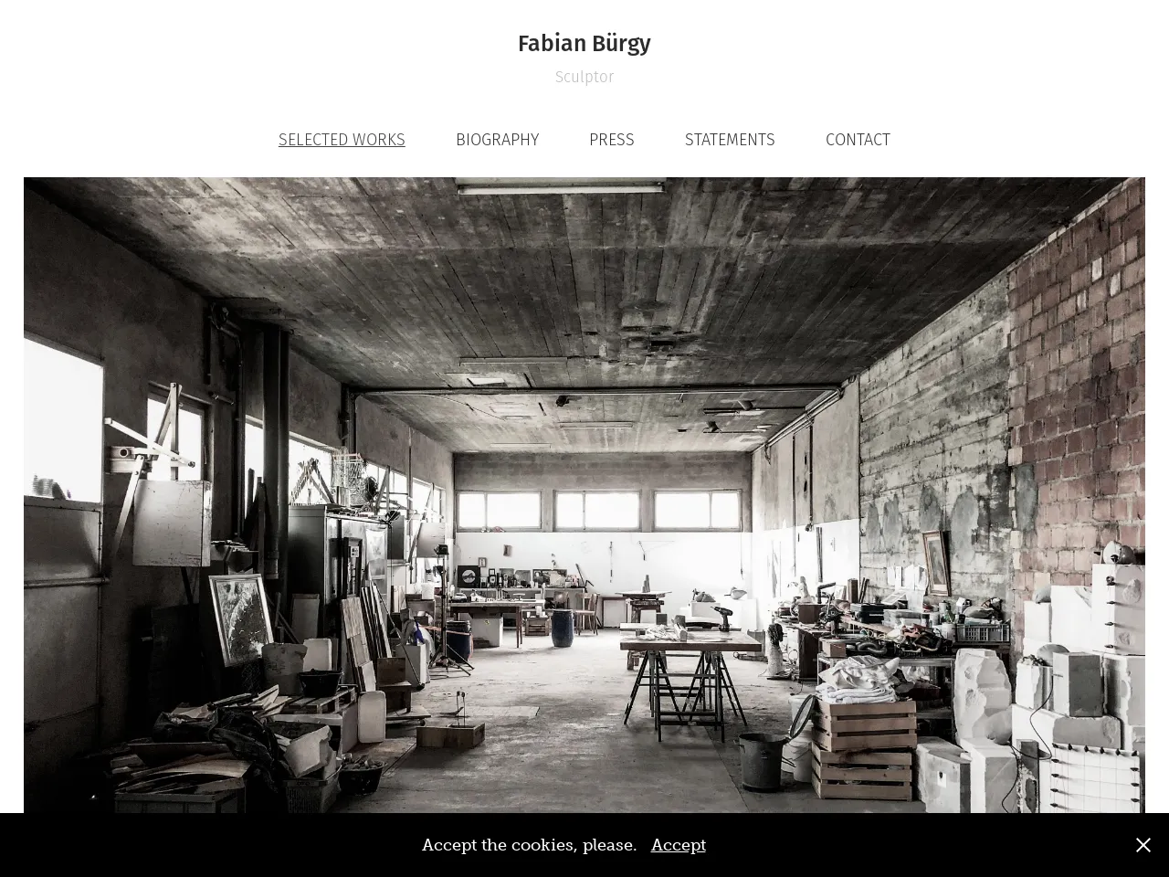 Website of concrete sculptor Fabian Bürgy