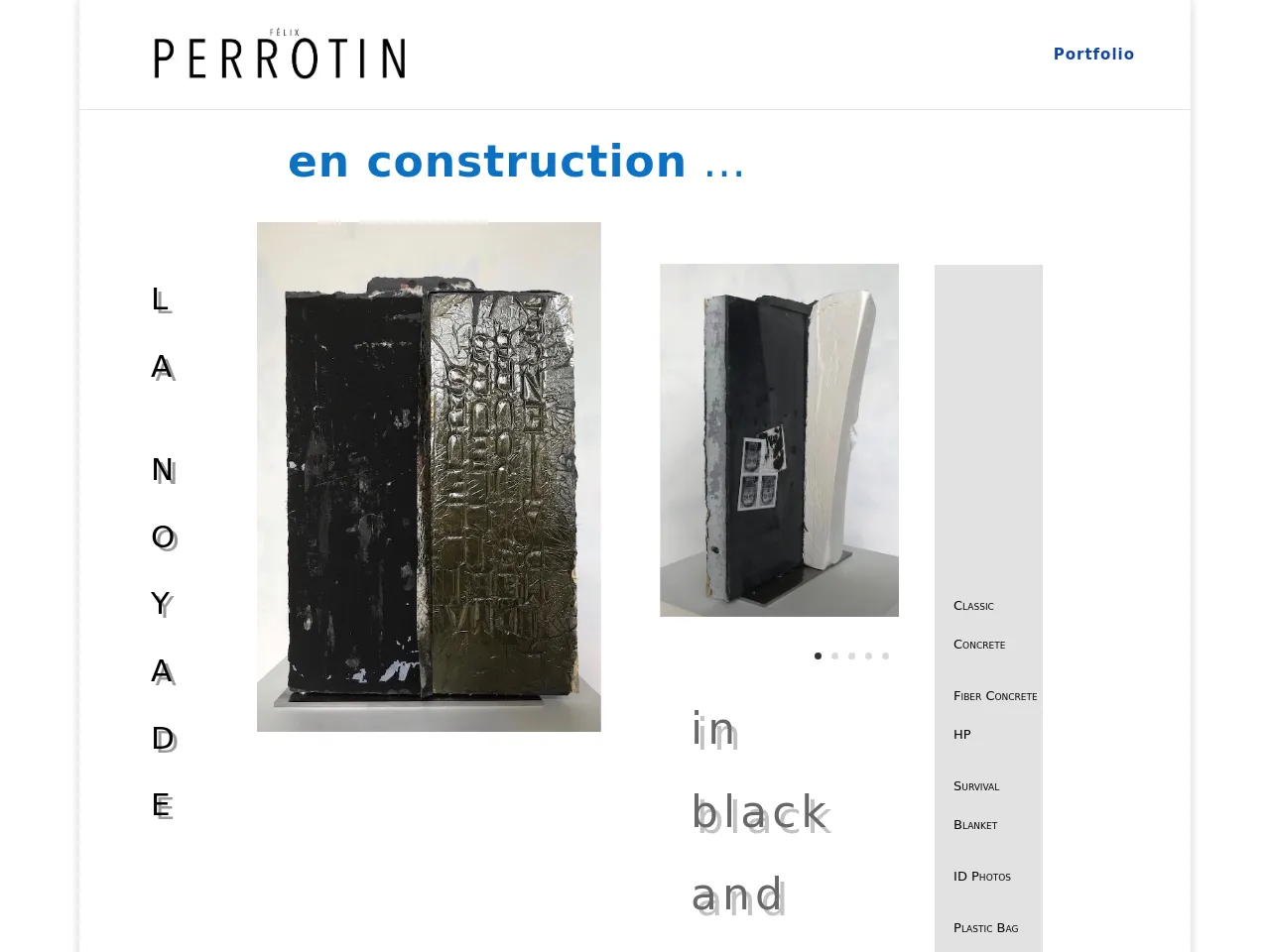 Website of concrete sculptor Félix Perrotin