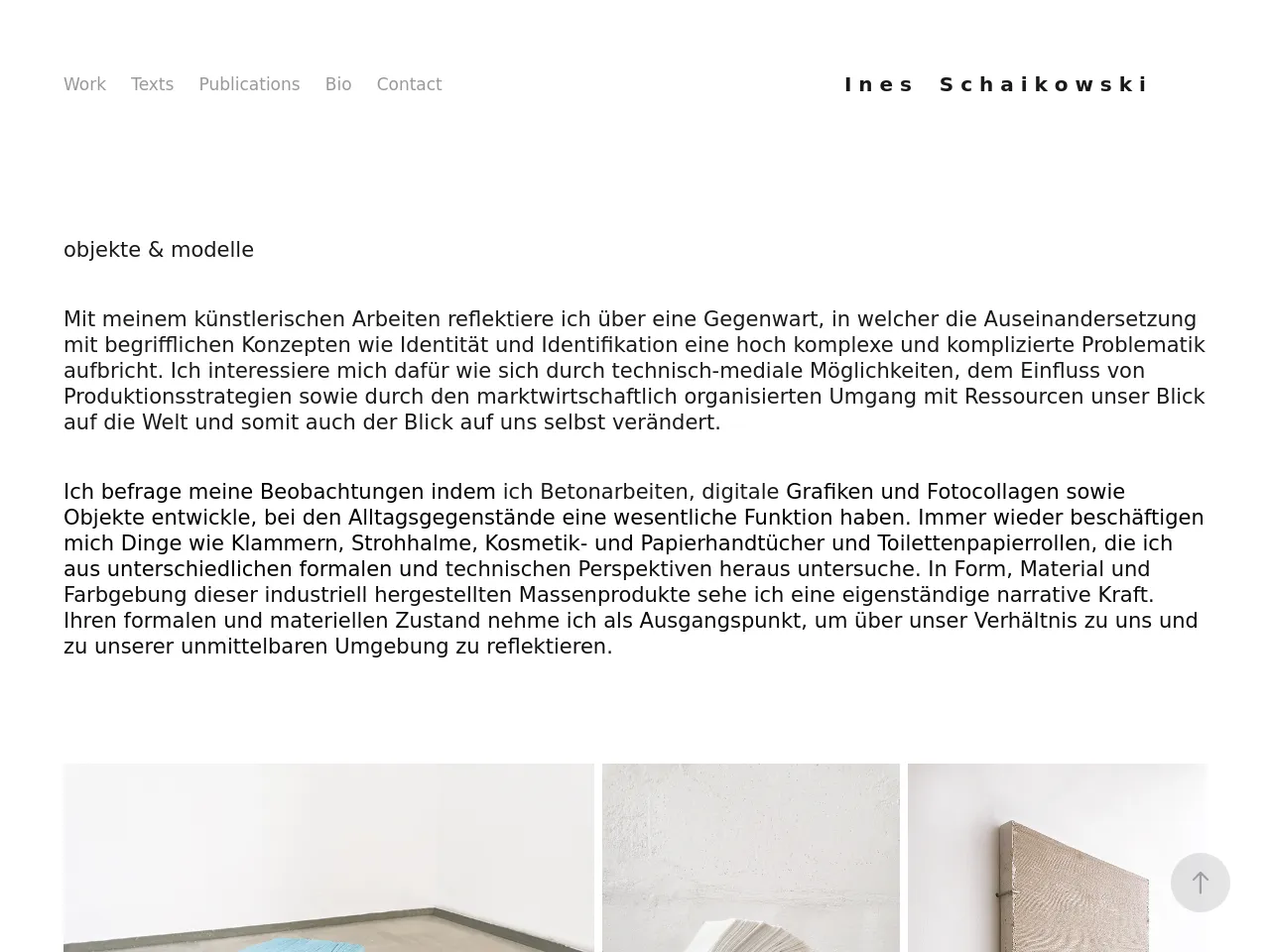 Website of concrete sculptor Ines Schaikowski