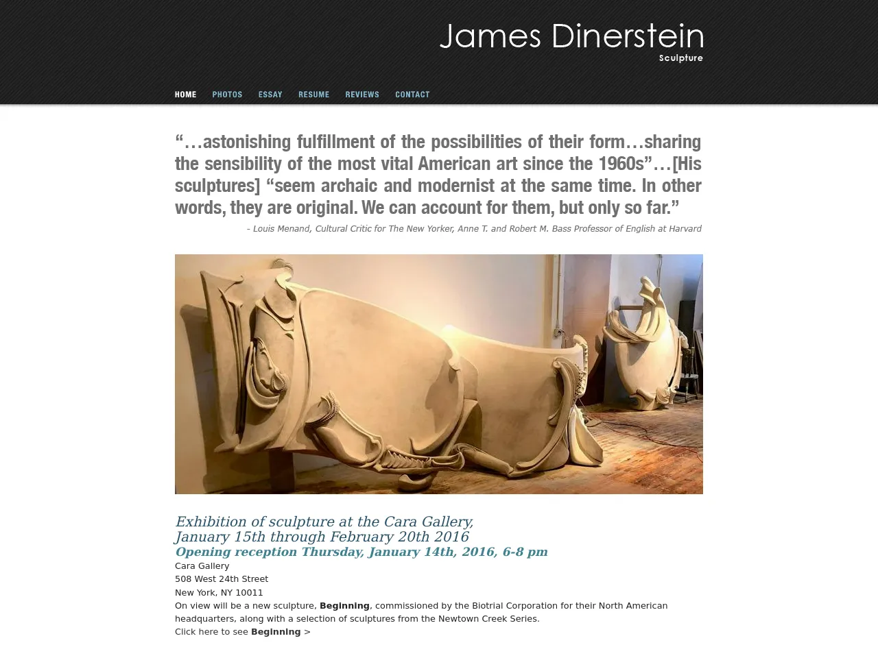 Website of concrete sculptor James Dinerstein