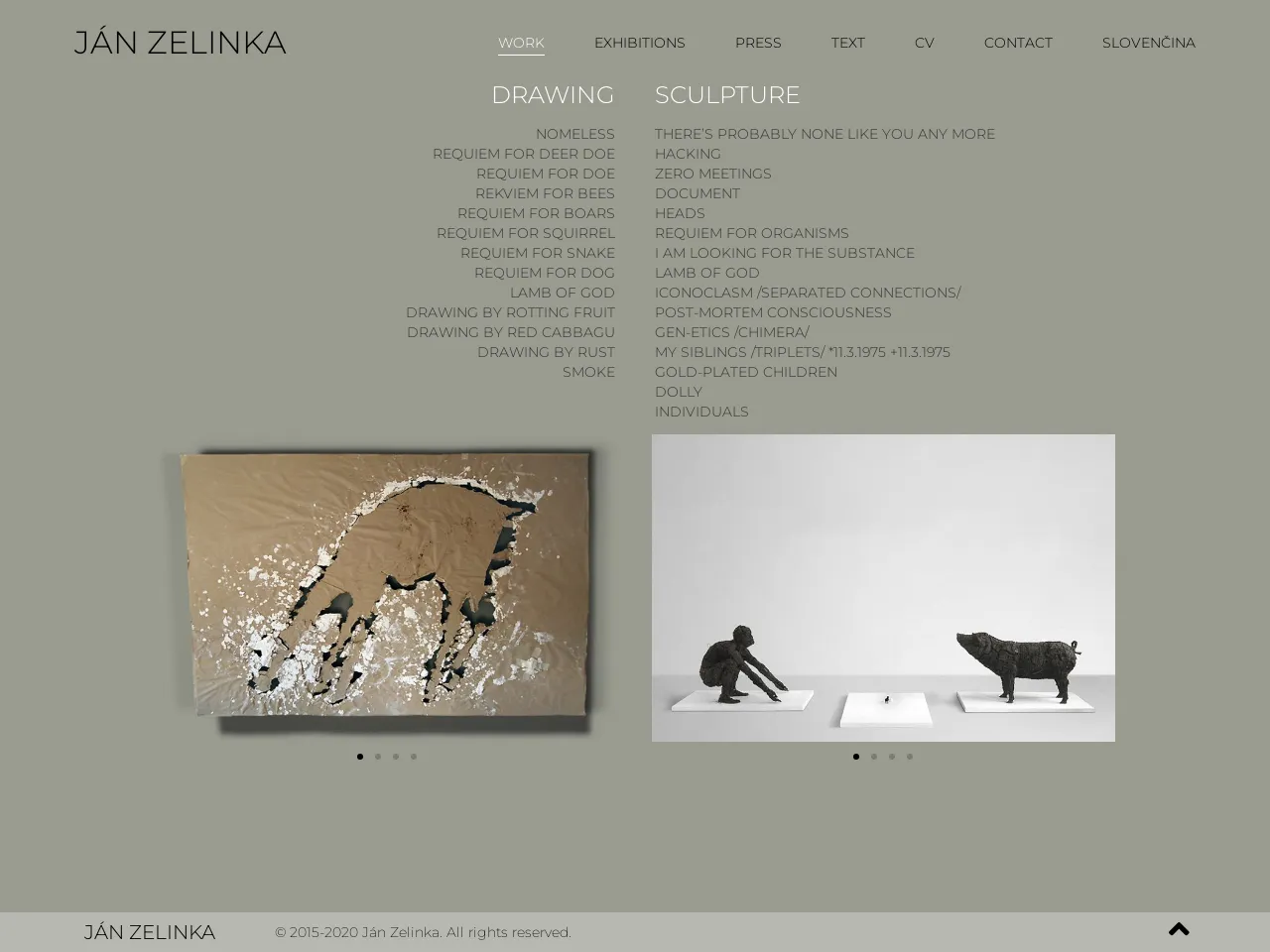 Website of concrete sculptor Ján Zelinka