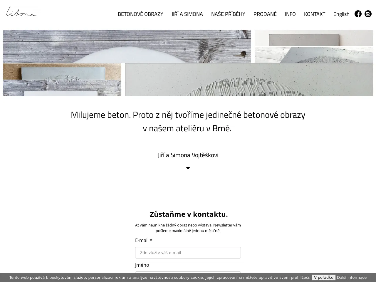 Website of concrete sculptor Jiří-Simona Vojtěšek