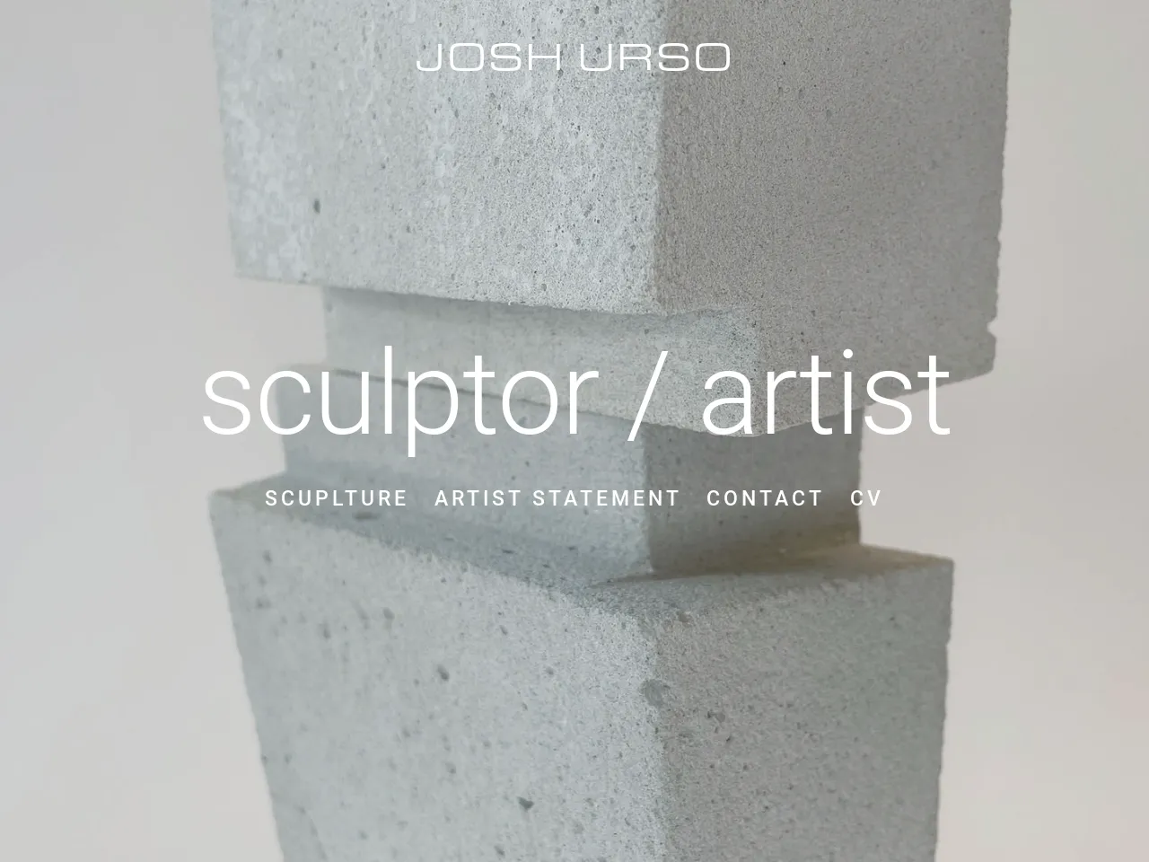 Website of concrete sculptor Josh Urso