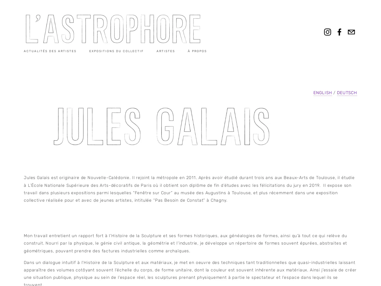 Website of concrete sculptor Jules Galais