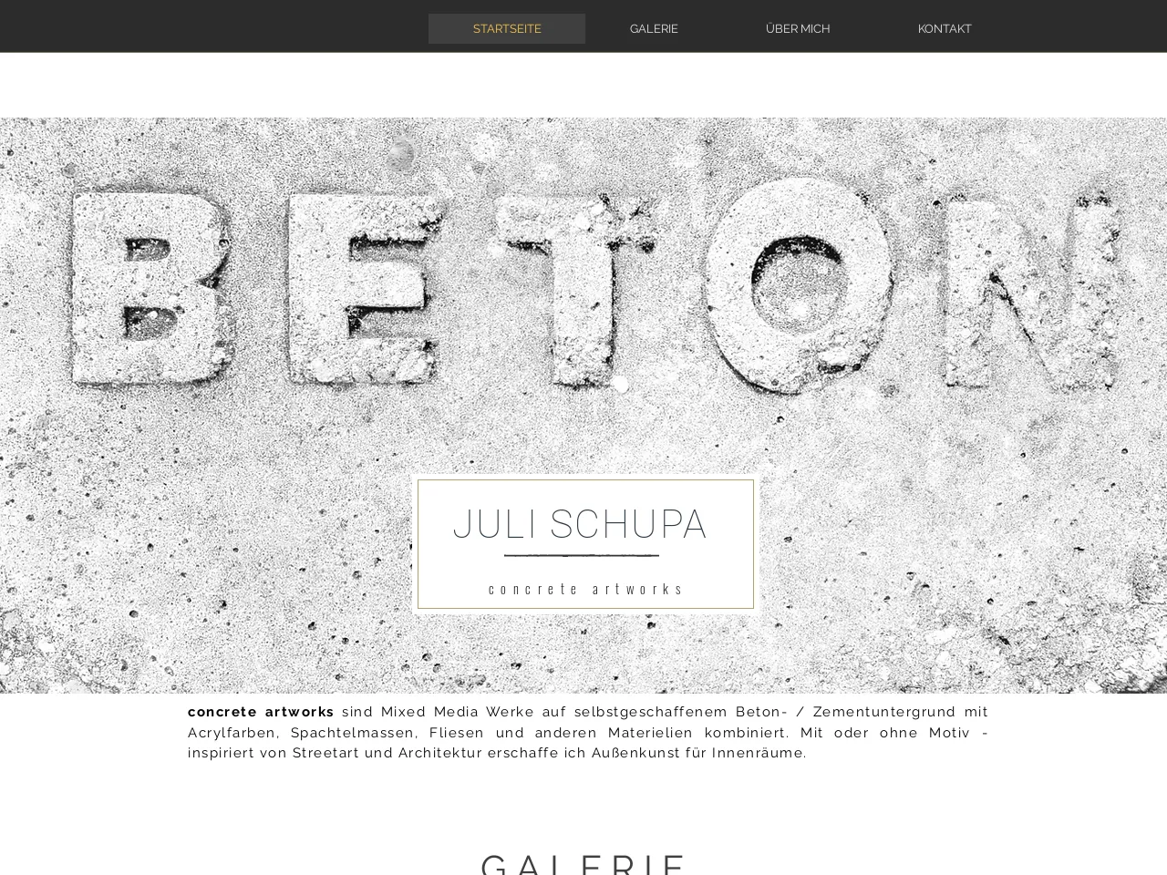 Website of concrete sculptor Juli Schupa