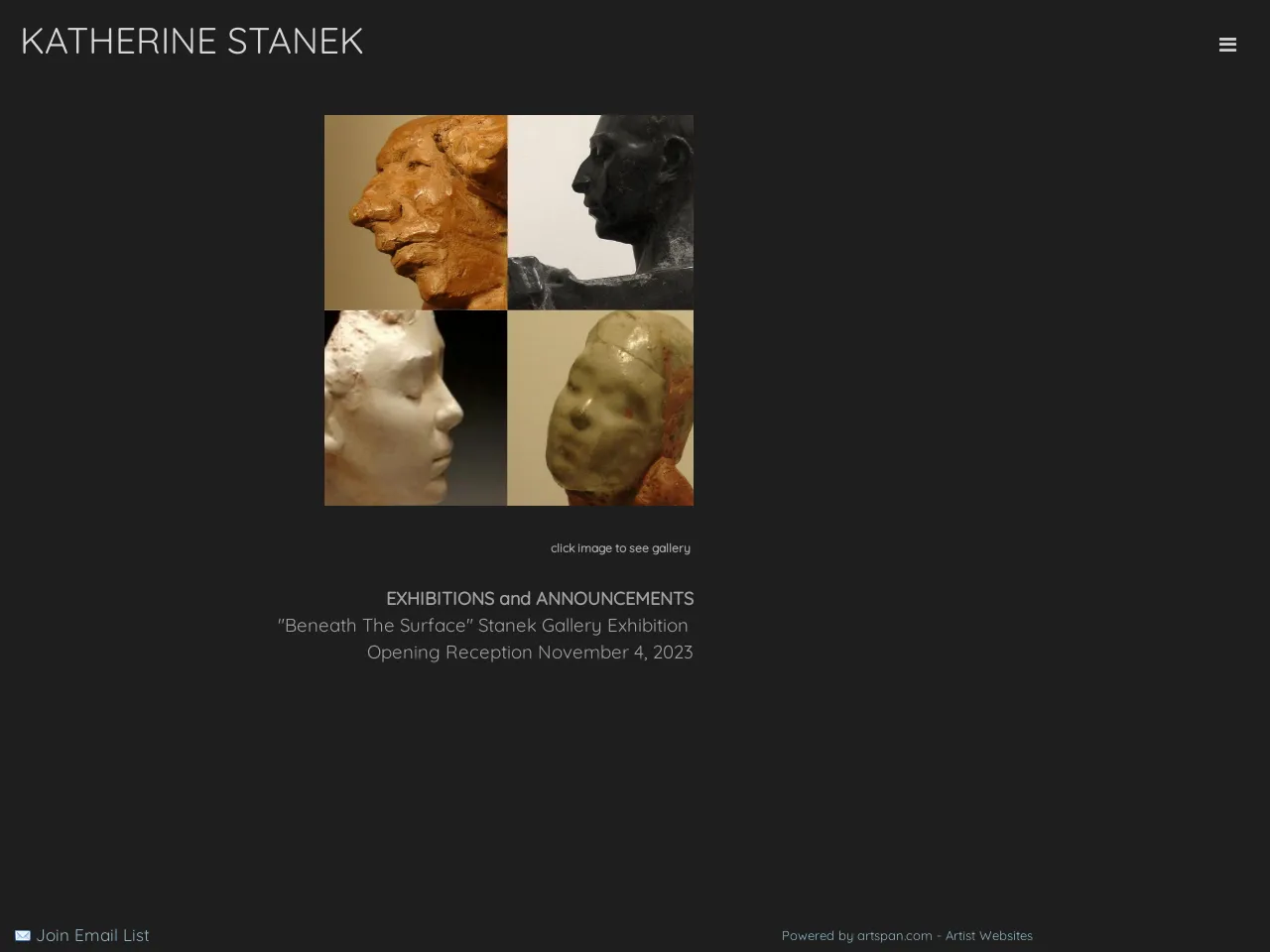 Website of concrete sculptor Katherine Stanek