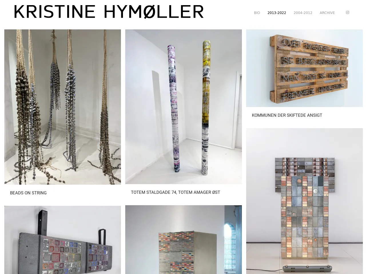 Website of concrete sculptor Kristine Hymøller