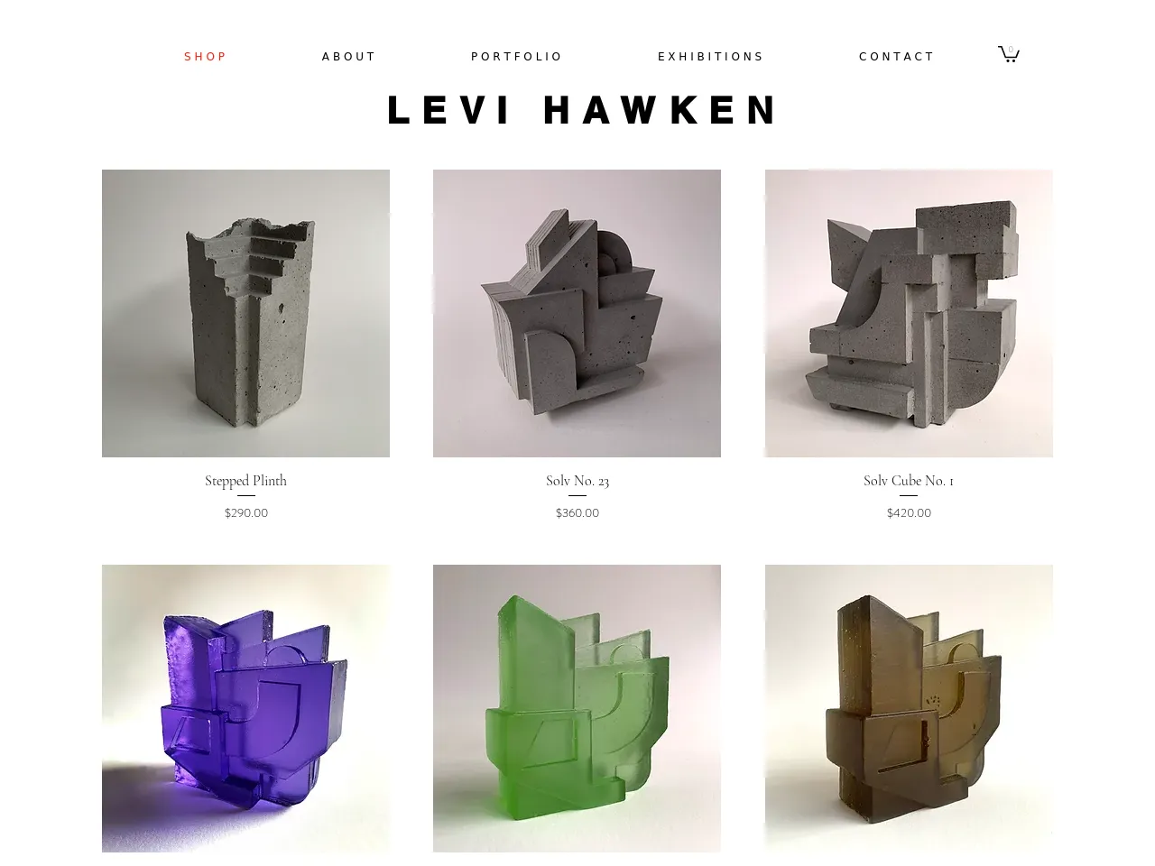 Website of concrete sculptor Levi Hawken