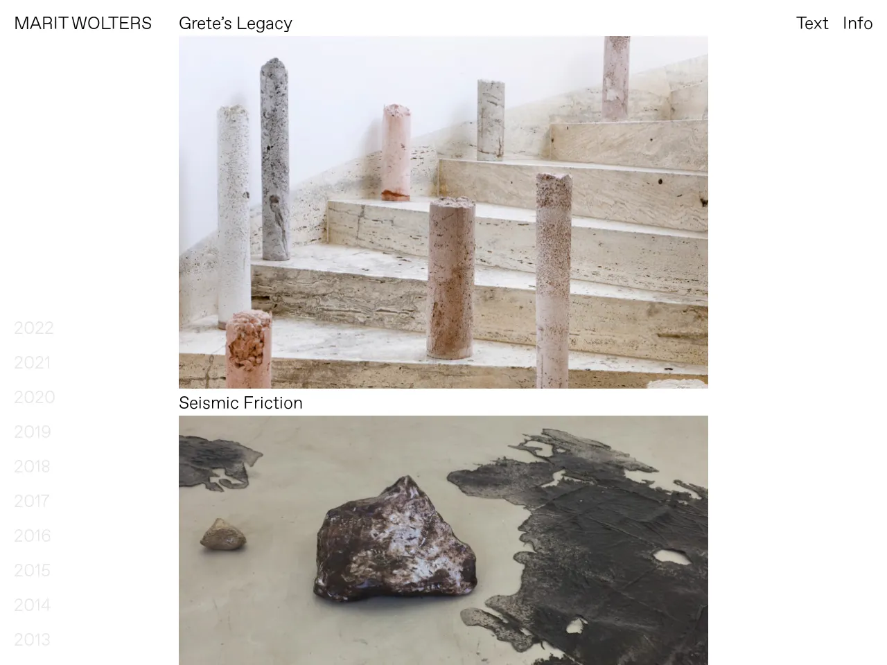 Website of concrete sculptor Marit Wolters