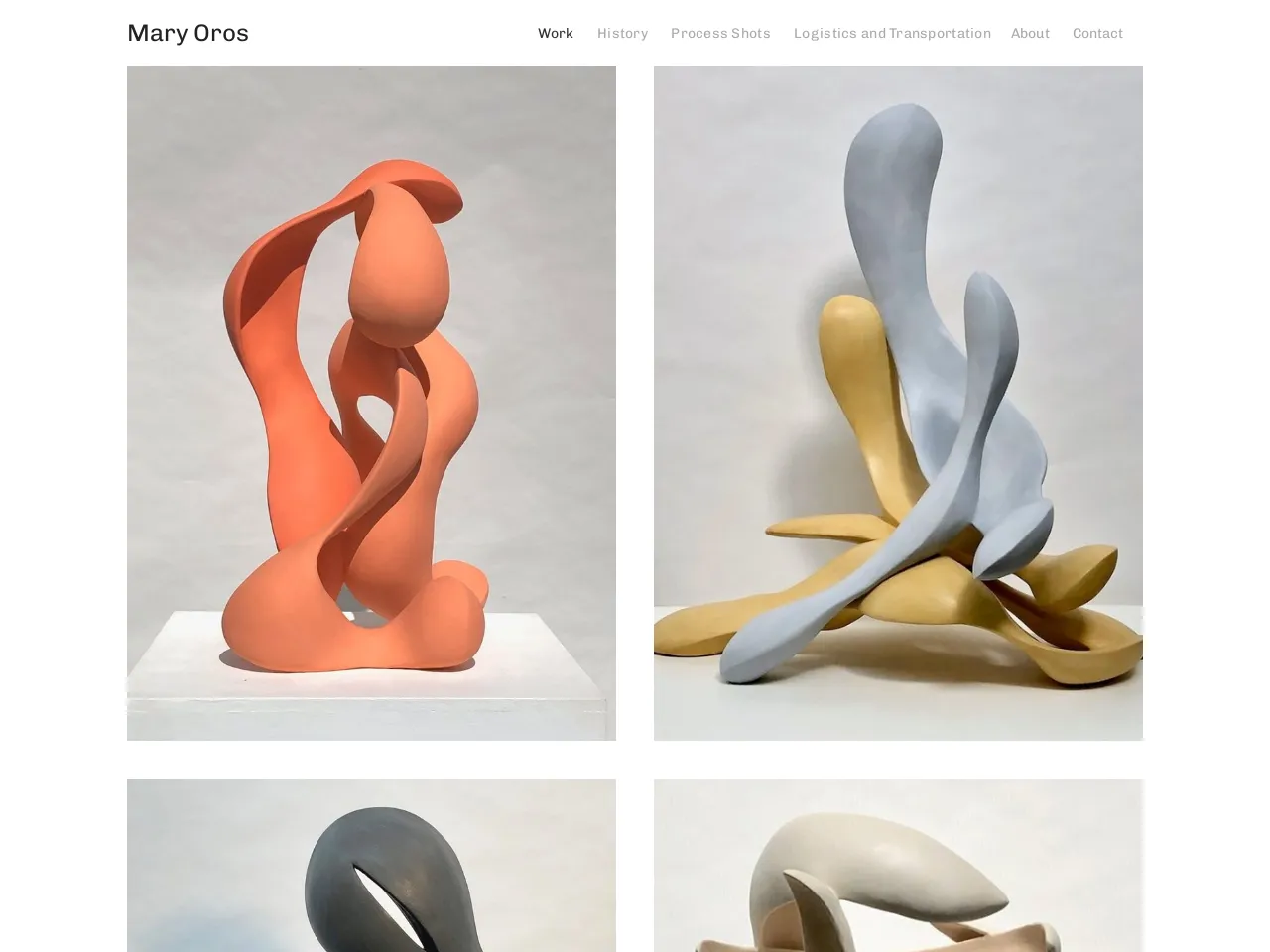 Website of concrete sculptor Mary Oros