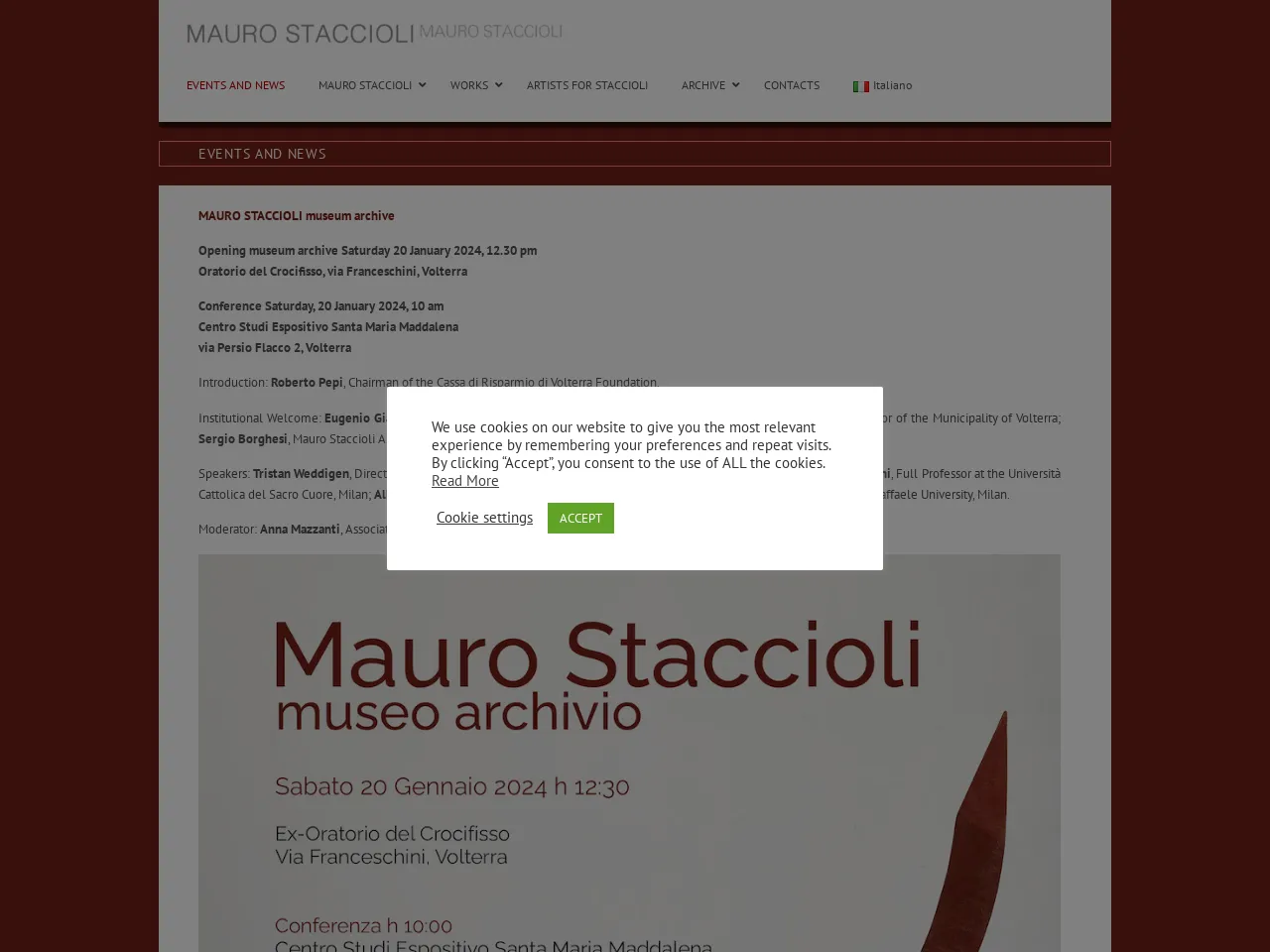 Website of concrete sculptor Mauro Staccioli