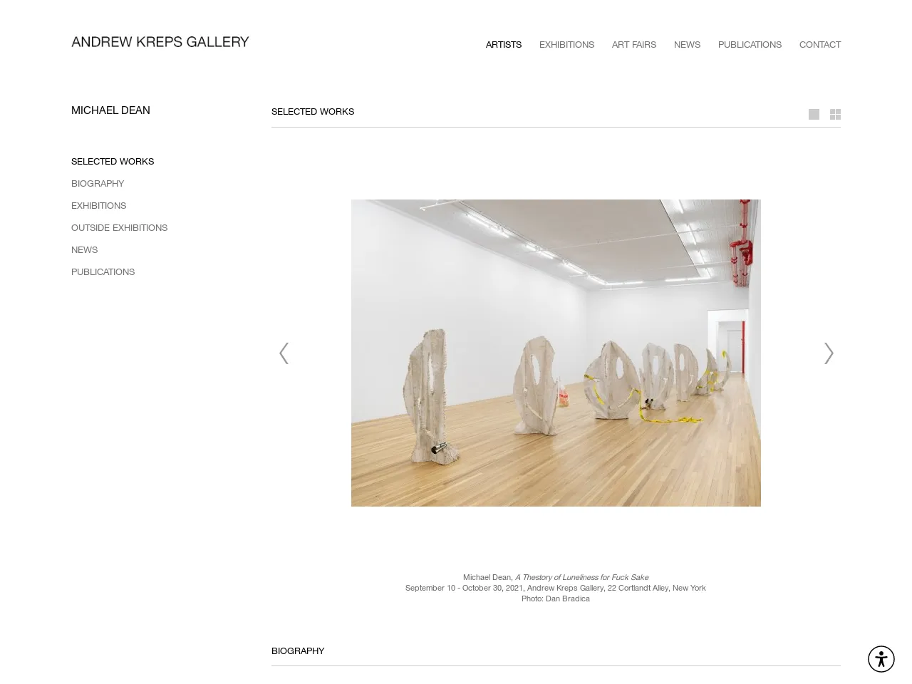 Website of concrete sculptor Michael Dean