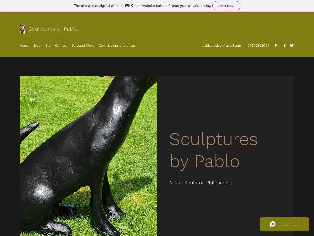 Website of concrete sculptor Paul Stockley