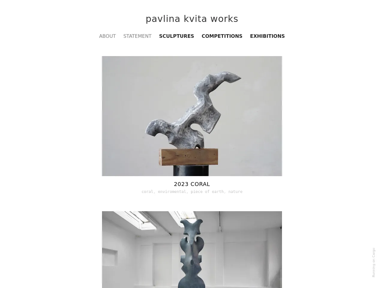 Website of concrete sculptor Pavlína Kvita