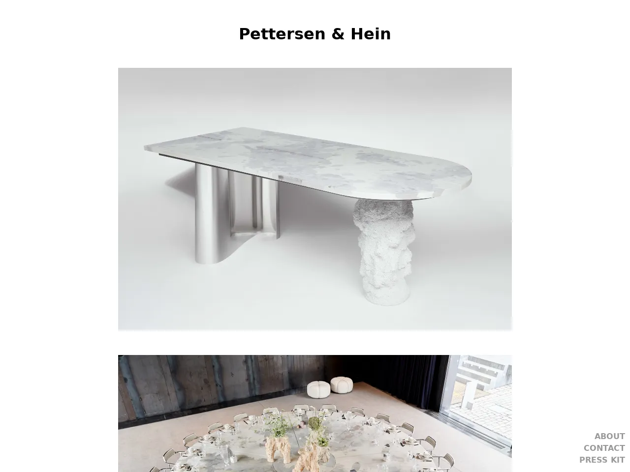 Website of concrete sculptor Pettersen & Hein