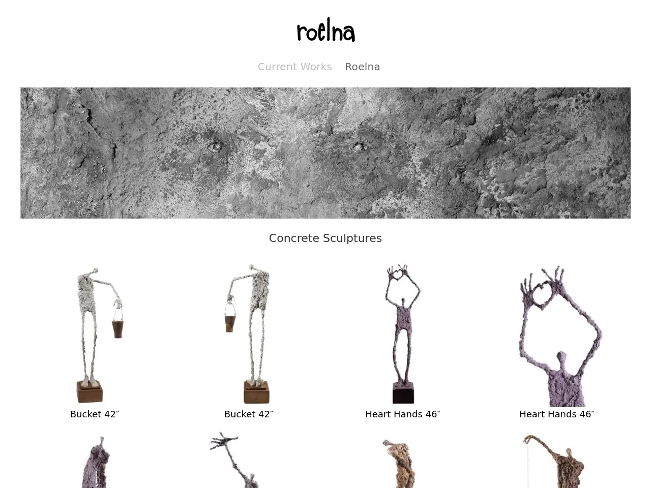 Website of concrete sculptor Roelna Louw