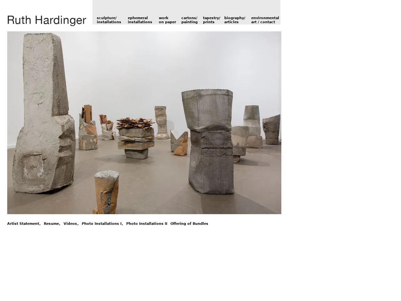 Website of concrete sculptor Ruth Hardinger