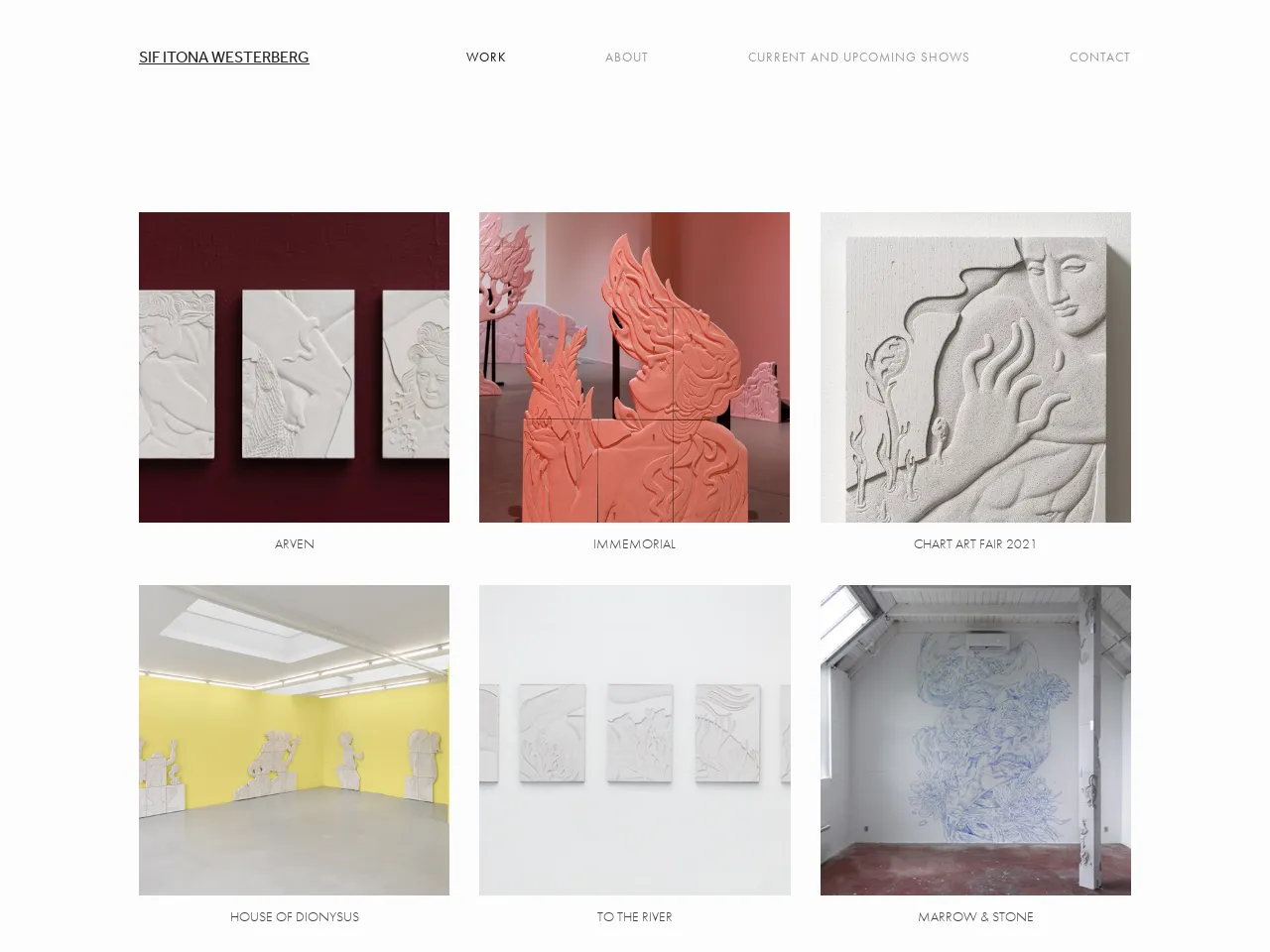 Website of concrete sculptor Sif Itona Westerberg