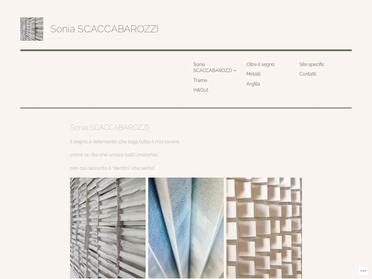 Website of concrete sculptor Sonia Scaccabarozzi