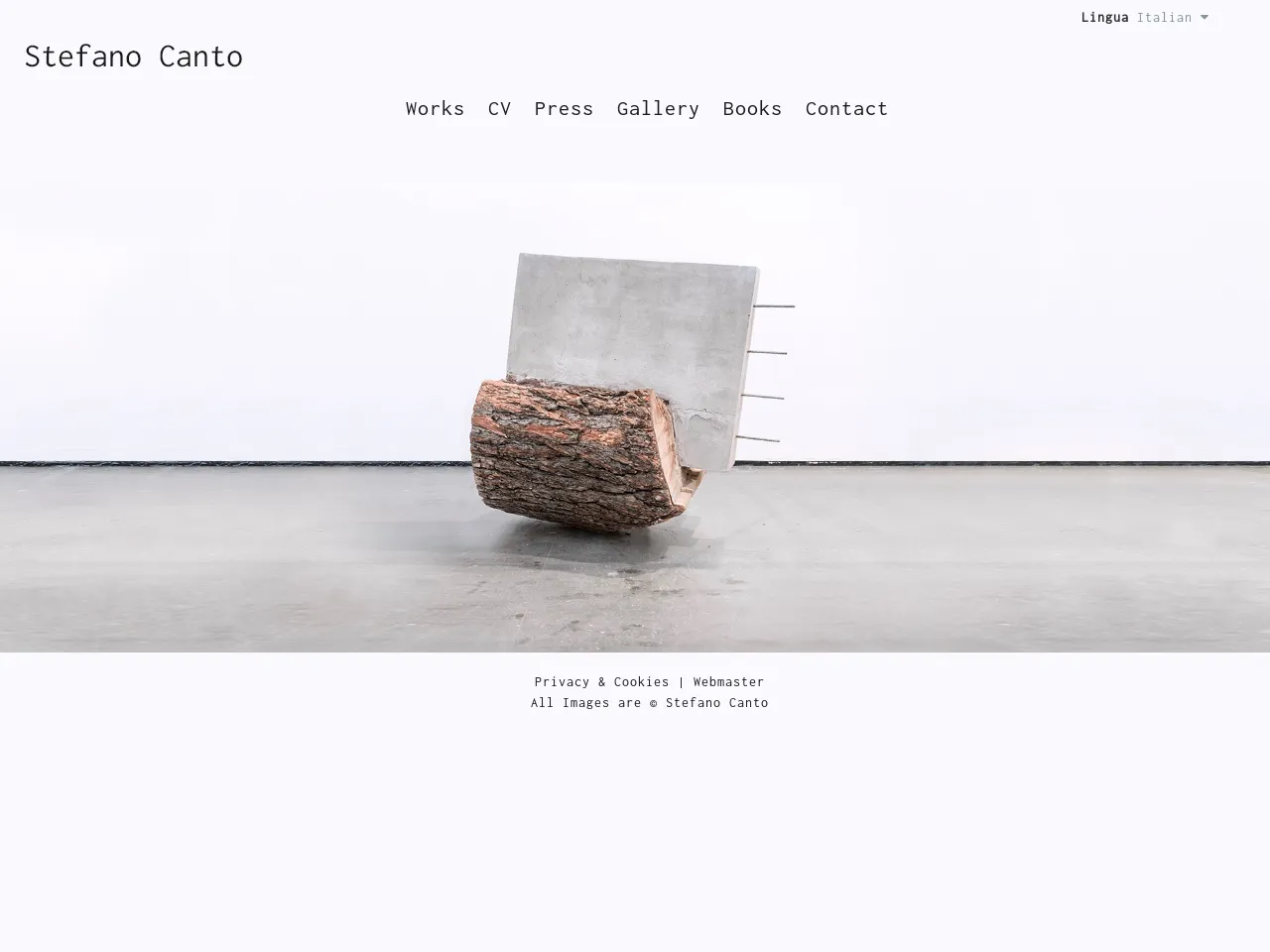 Website of concrete sculptor Stefano Canto