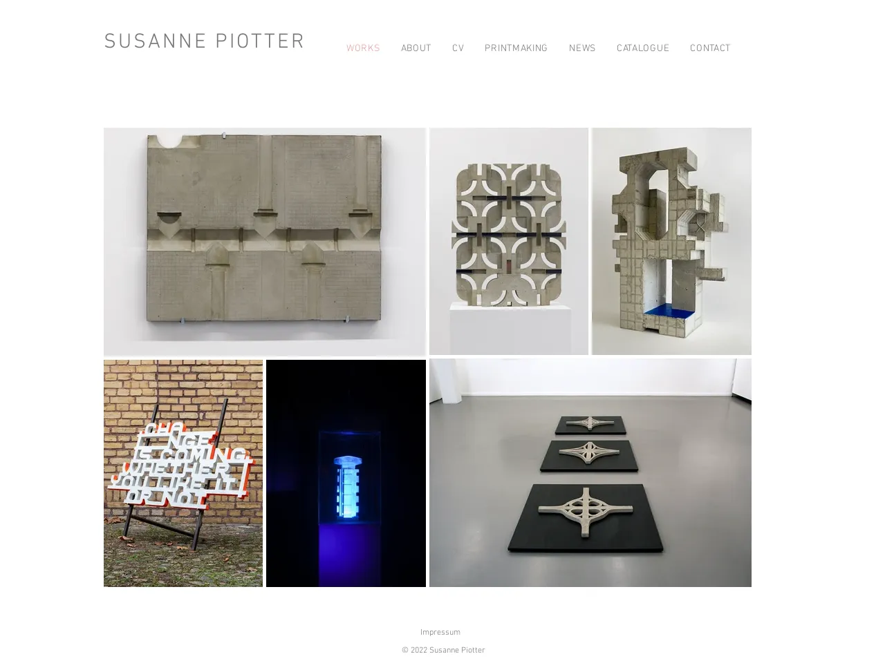 Website of concrete sculptor Susanne Piotter