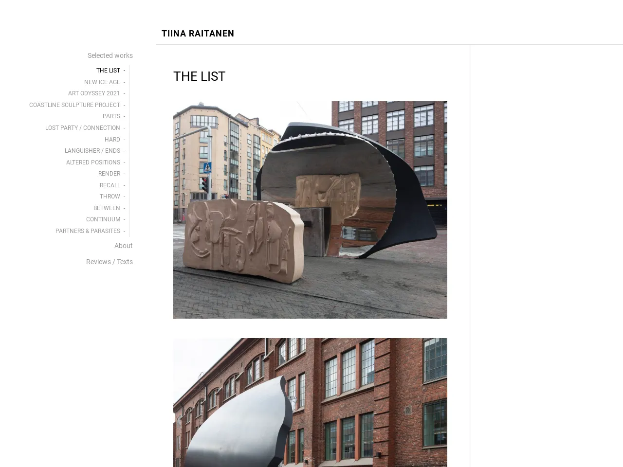 Website of concrete sculptor Tiina Raitanen