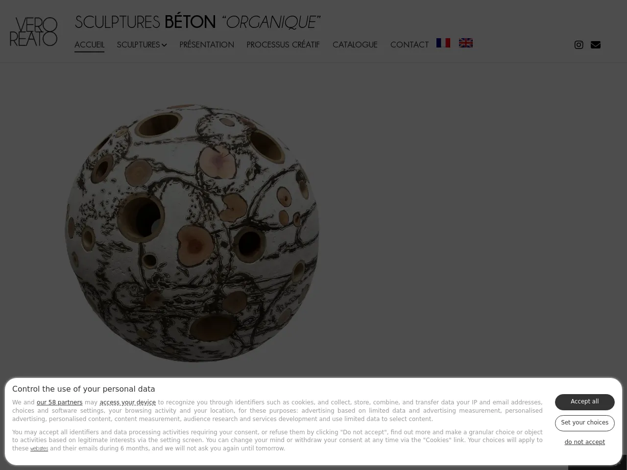 Website of concrete sculptor Vero Reato